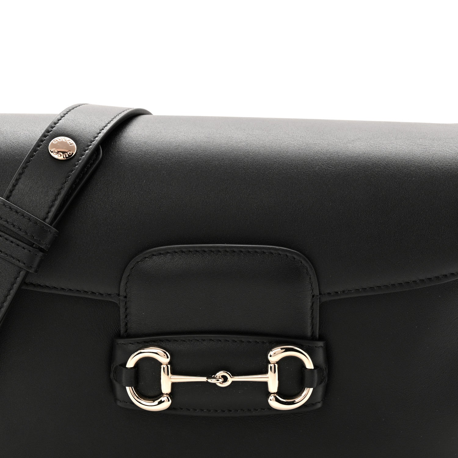 Gucci Ciny Lux Calfskin Horsebit 1955 Soft Small Shoulder Bag Black