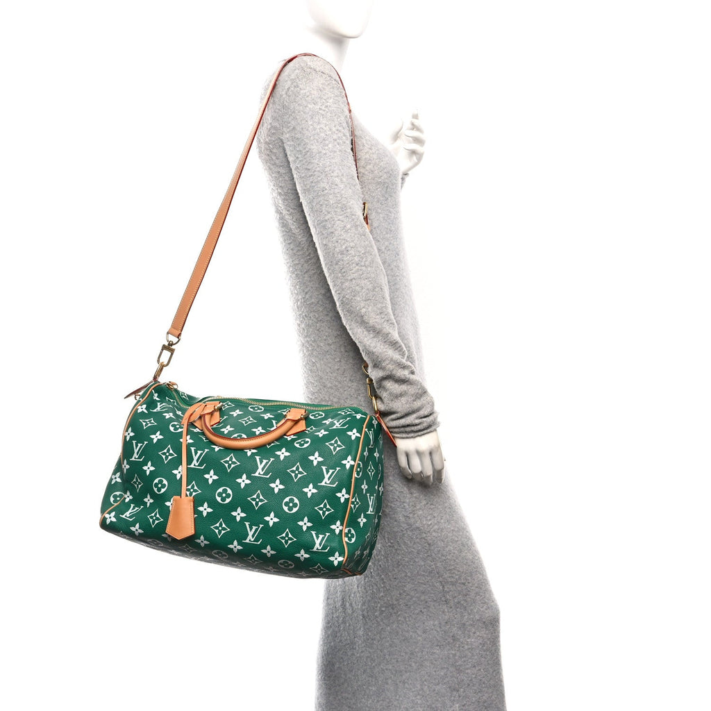 Louis Vuitton Calfskin Monogram Speedy P9 Bandouliere 40 Green