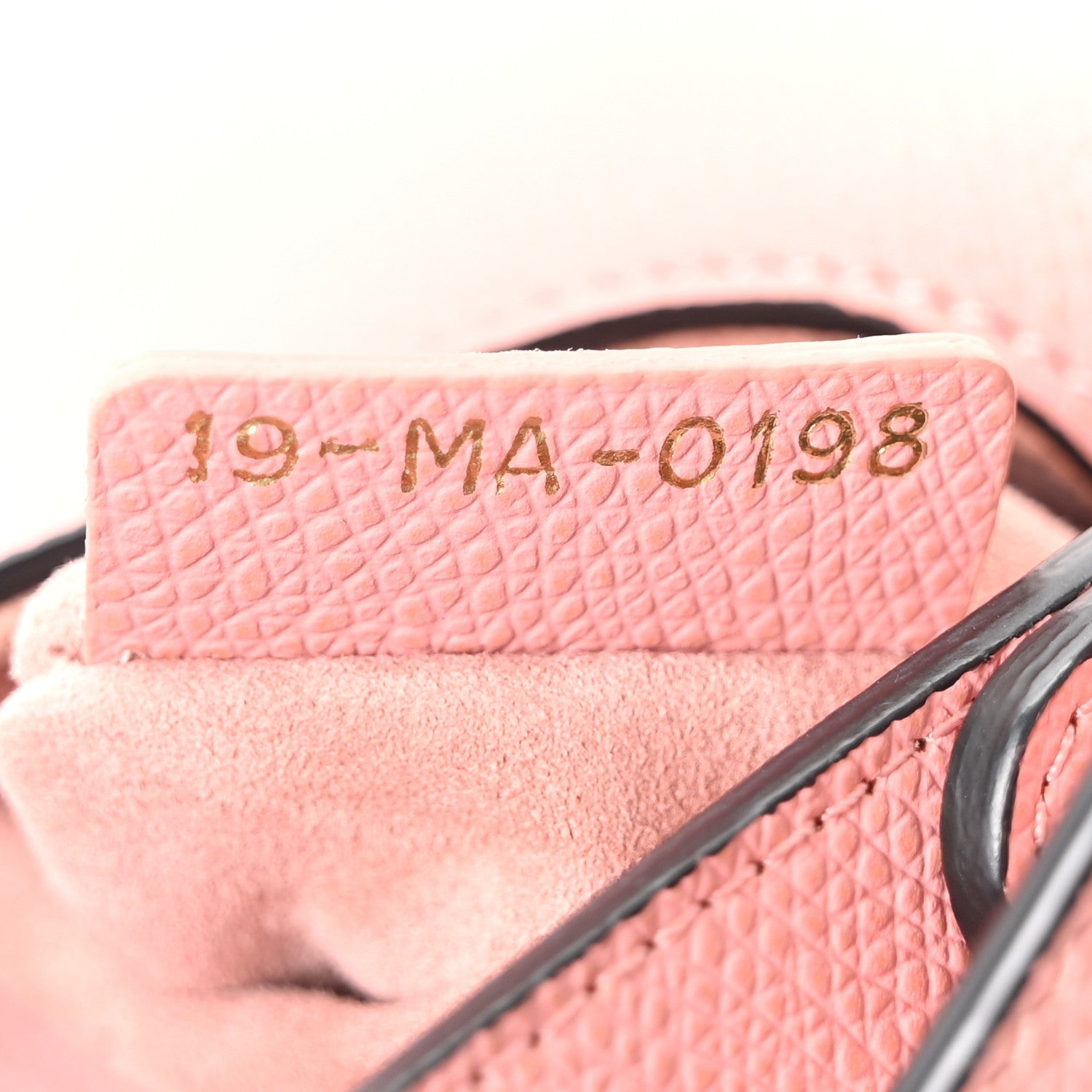 Christian Dior Grained Calfskin Mini Saddle Bag Pink