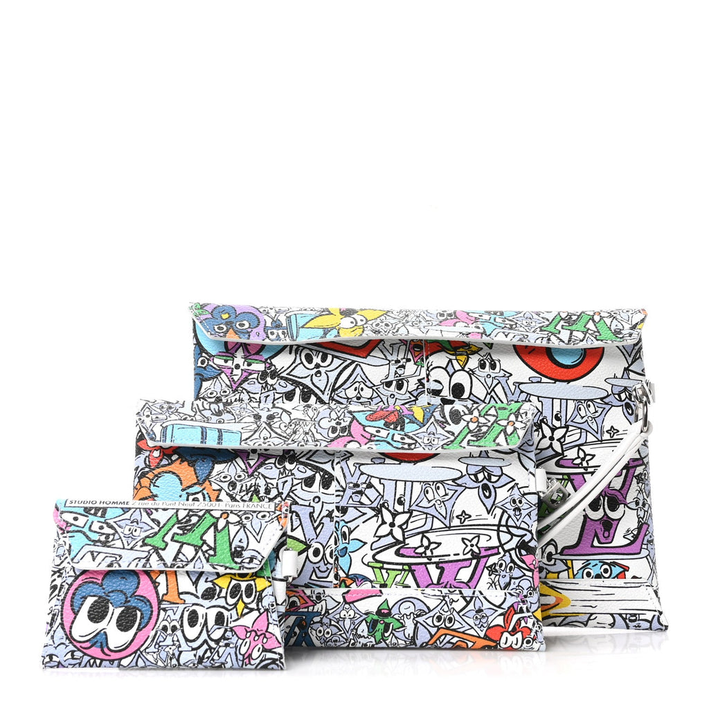 Louis Vuitton Monogram Comics Trio Envelope Pouch Multicolor