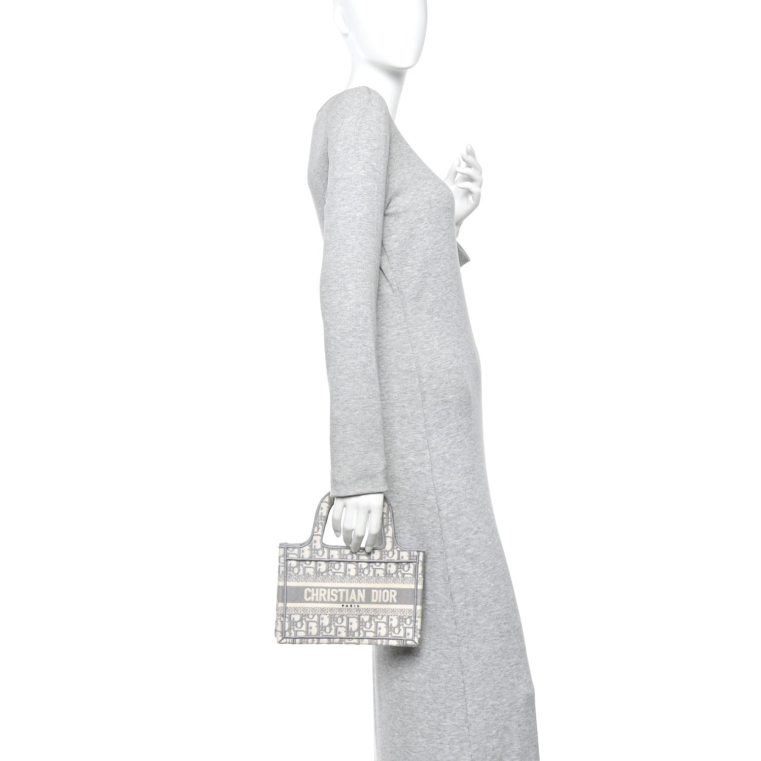 Christian Dior Oblique Mini Book Tote Grey Multicolor