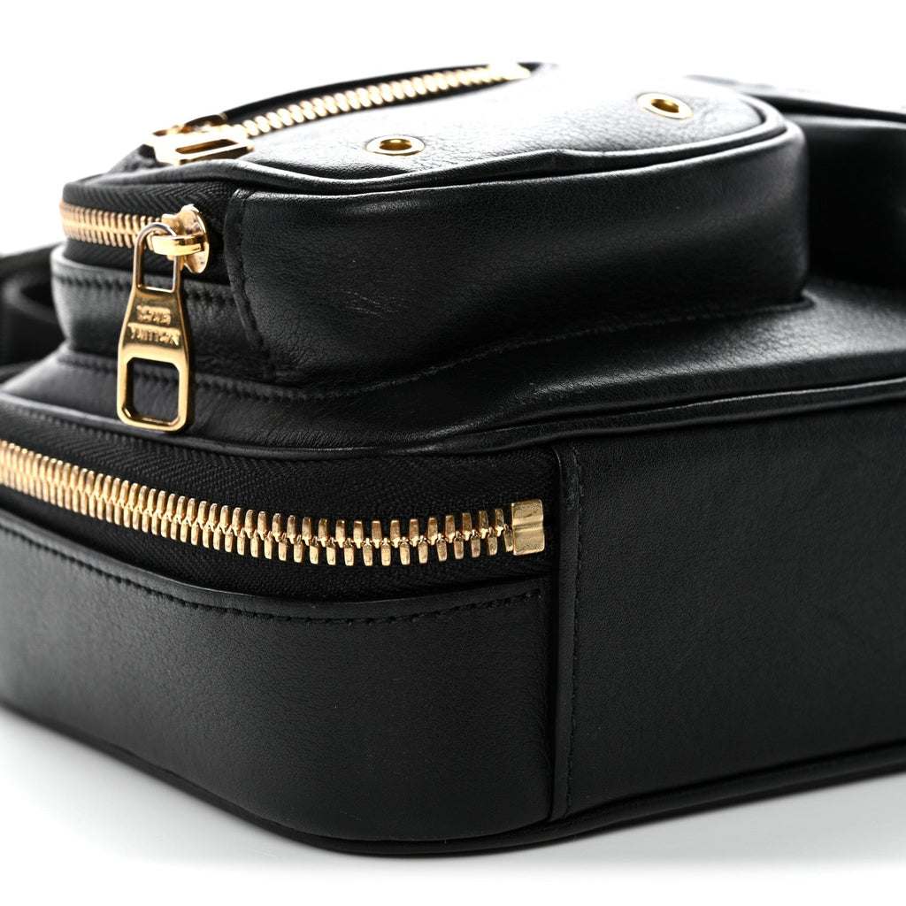 Louis Vuitton Calfskin Monogram Embossed Utility Crossbody Black