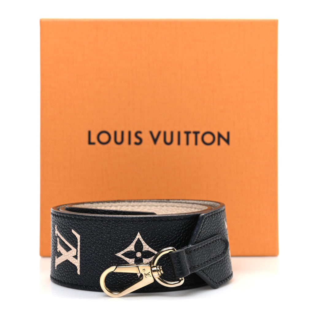 Louis Vuitton Empreinte Monogram Bandouliere Shoulder Strap Black Beige