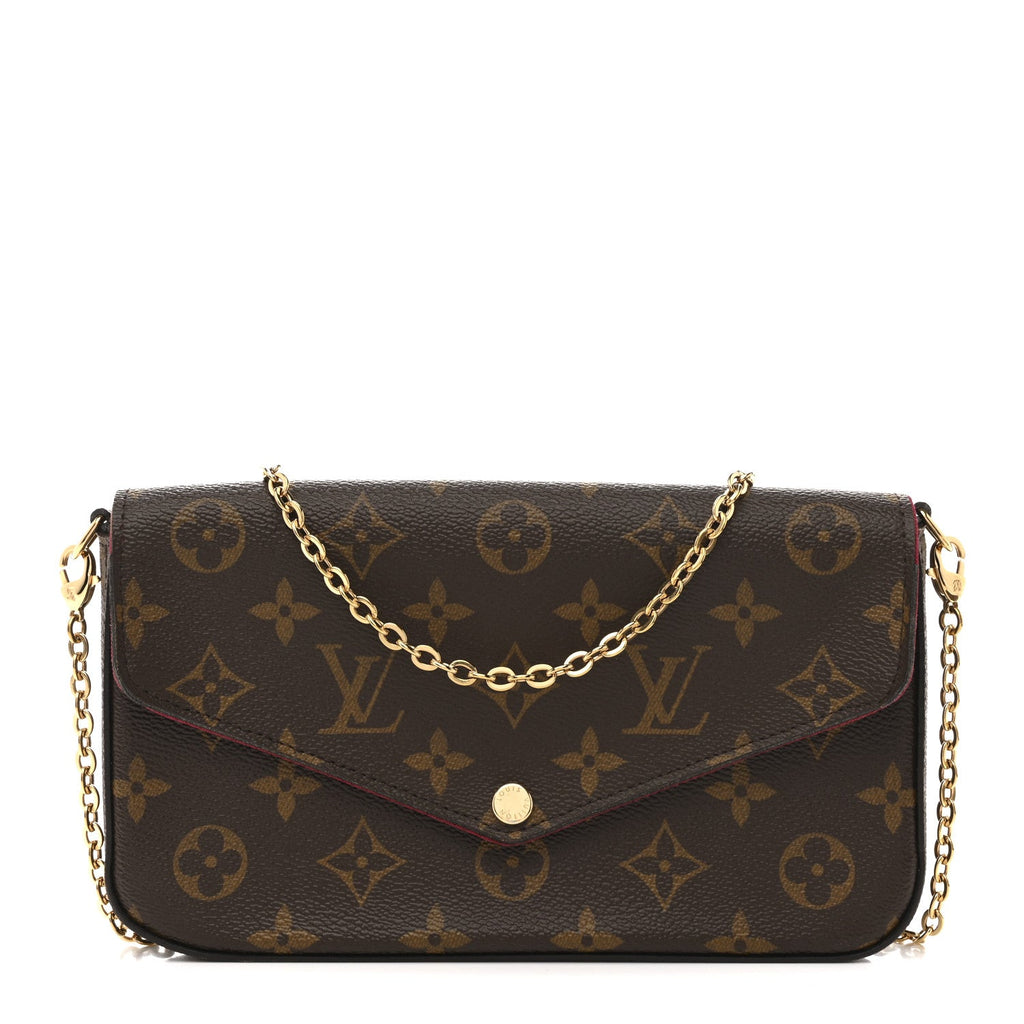 Louis Vuitton Monogram Pochette Felicie Chain Wallet Fuchsia