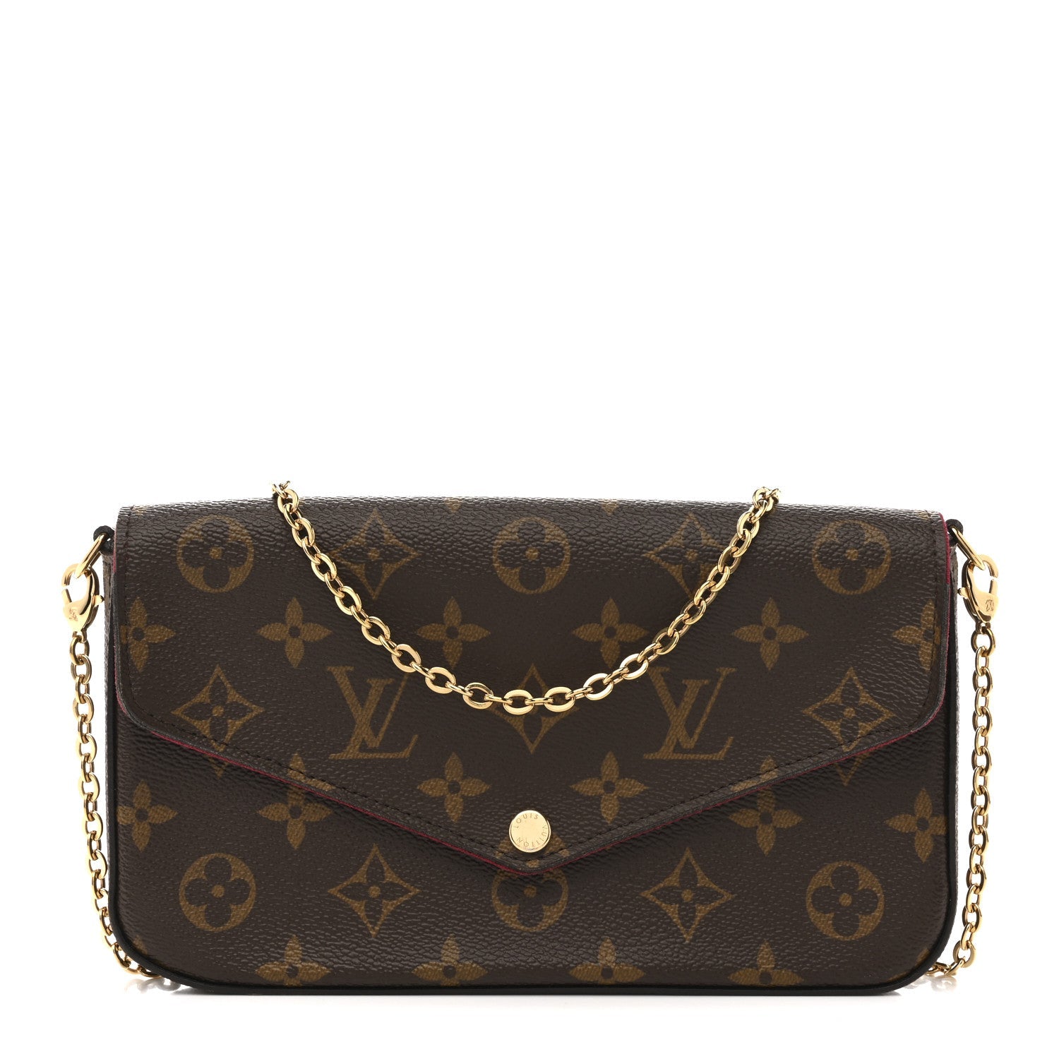 Louis Vuitton Monogram Pochette Felicie Chain Wallet Fuchsia