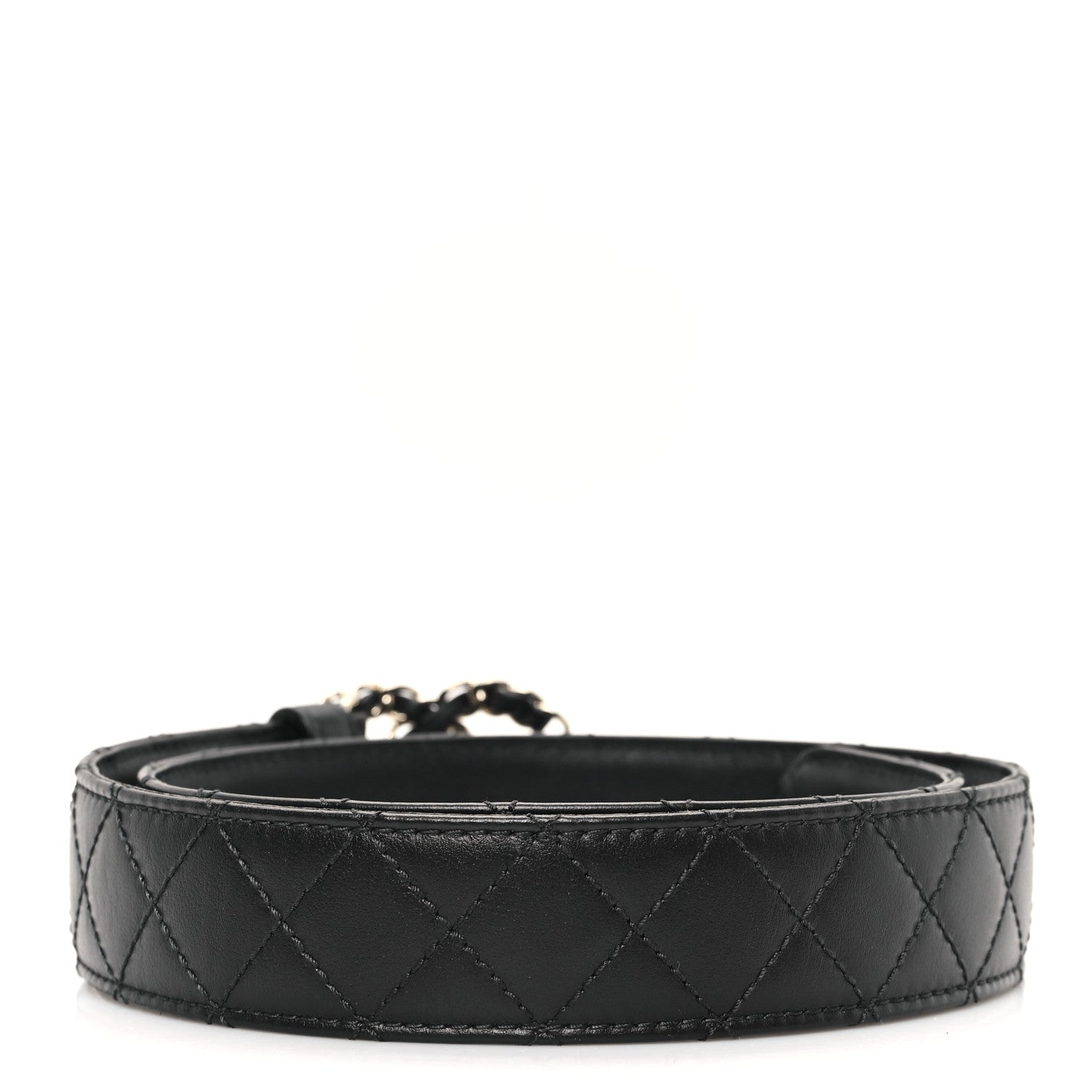 Calfskin Quilted CC Chain Belt 70 28 Black