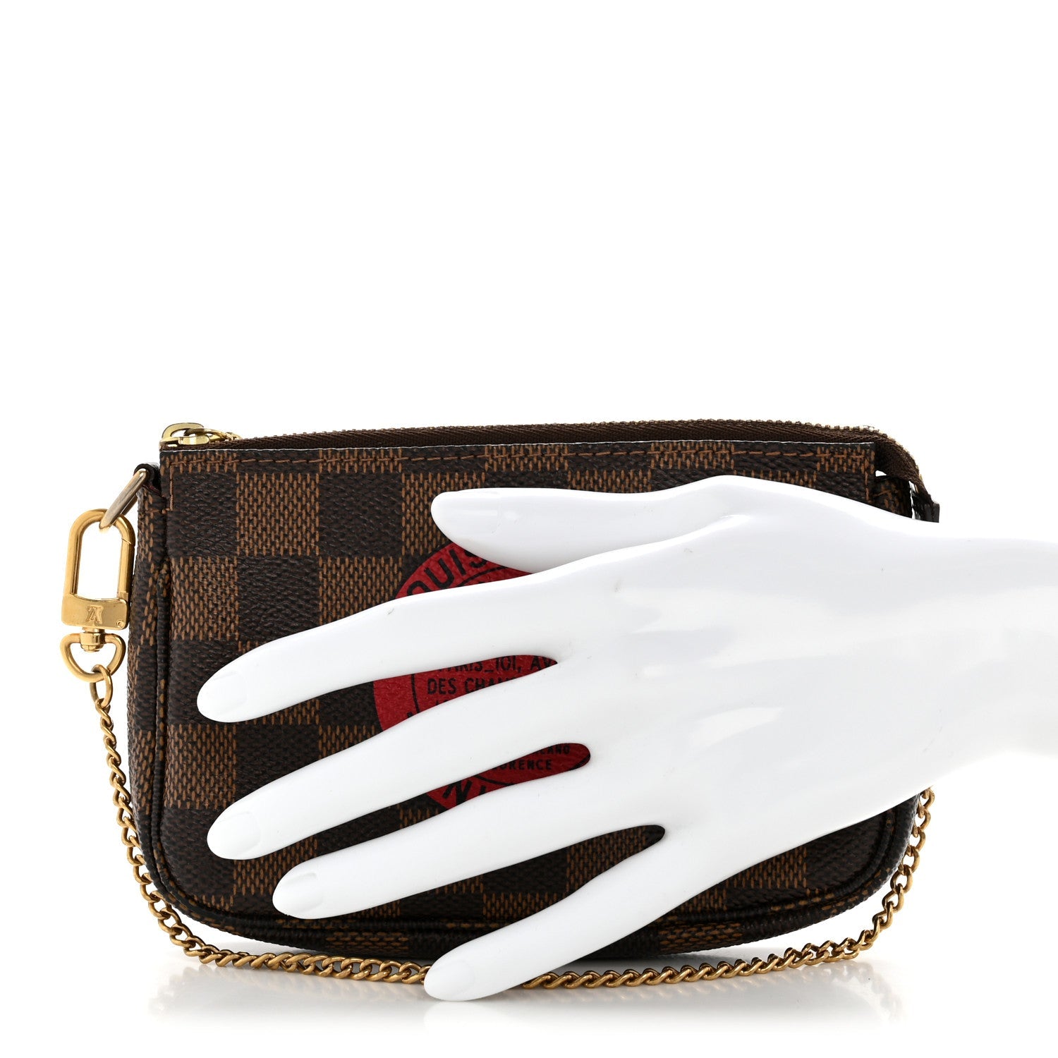 Louis Vuitton Damier Ebene Complice Trunks and Bags Mini Pochette Accessories Red