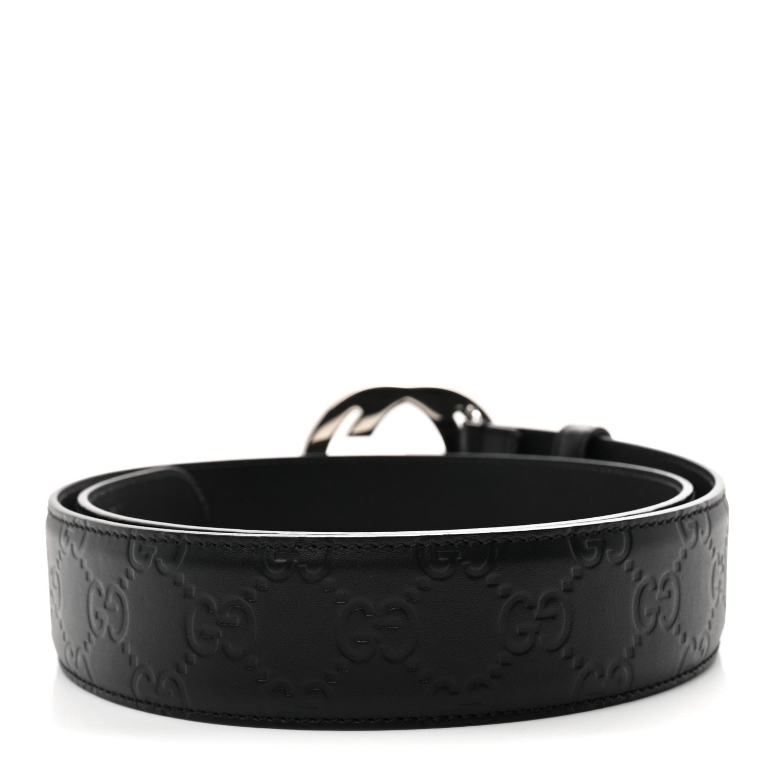 Gucci Guccissima Signature Interlocking G 40mm Belt 85 34 Black