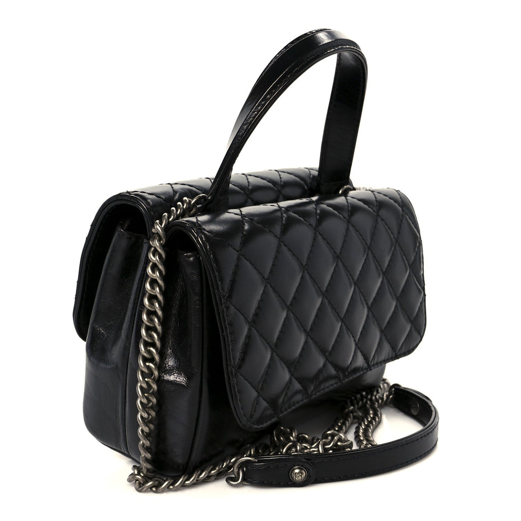 Chanel Glazed Calfskin Pilot Essentials Flap Black