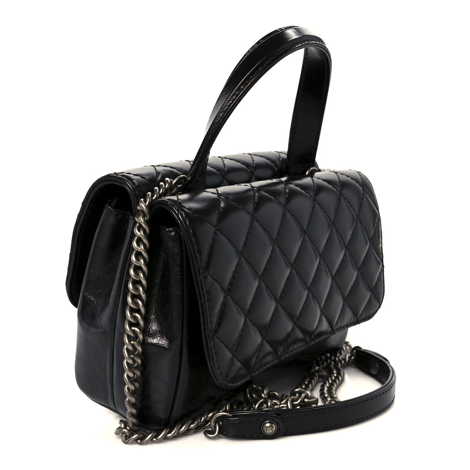 Chanel Glazed Calfskin Pilot Essentials Flap Black