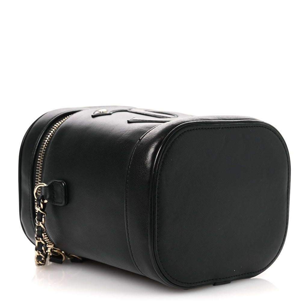 Chanel Lambskin Timeless Vanity Cosmetic Case Black