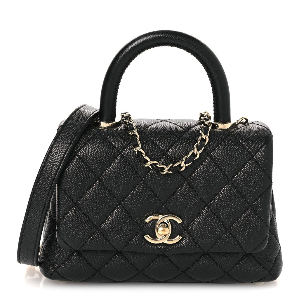 Chanel Caviar Quilted Extra Mini Coco Handle Flap Black
