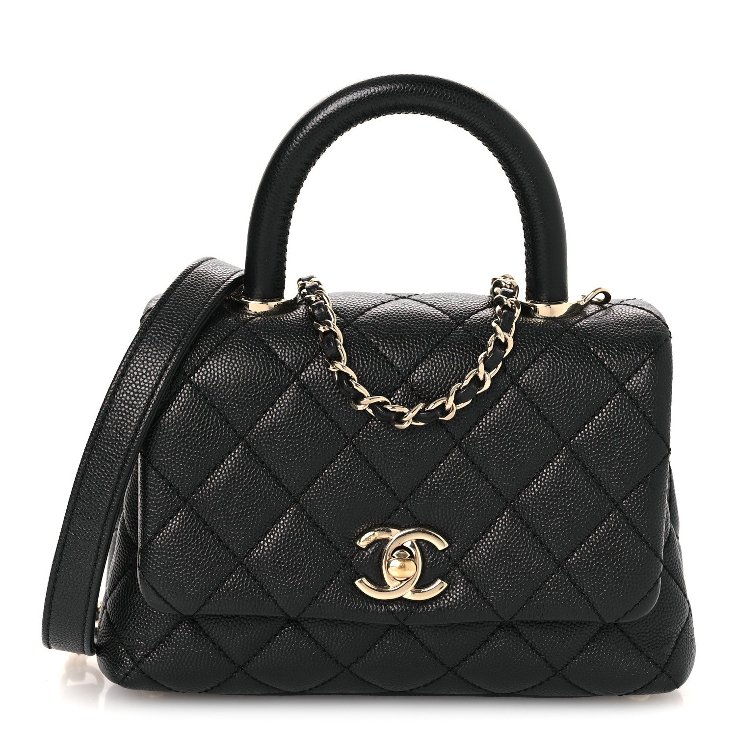 Chanel Caviar Quilted Extra Mini Coco Handle Flap Black