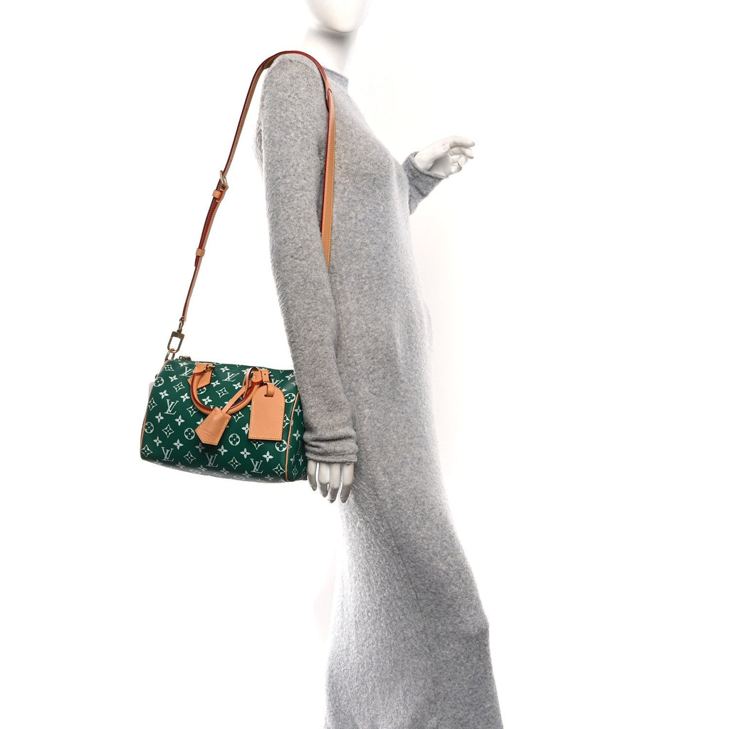 Louis Vuitton Calfskin Monogram Speedy P9 Bandouliere 25 Green