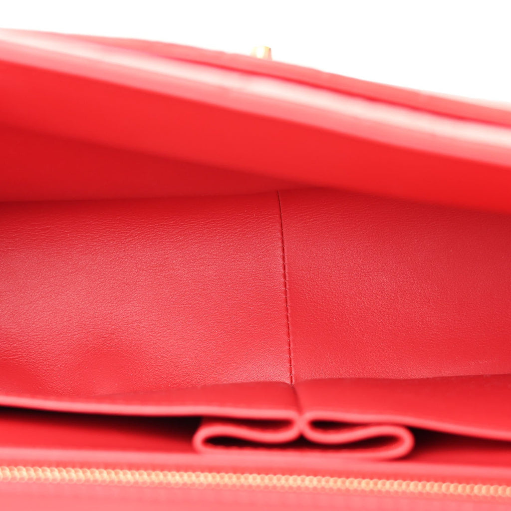 Chanel Alligator Jumbo Double Flap Red