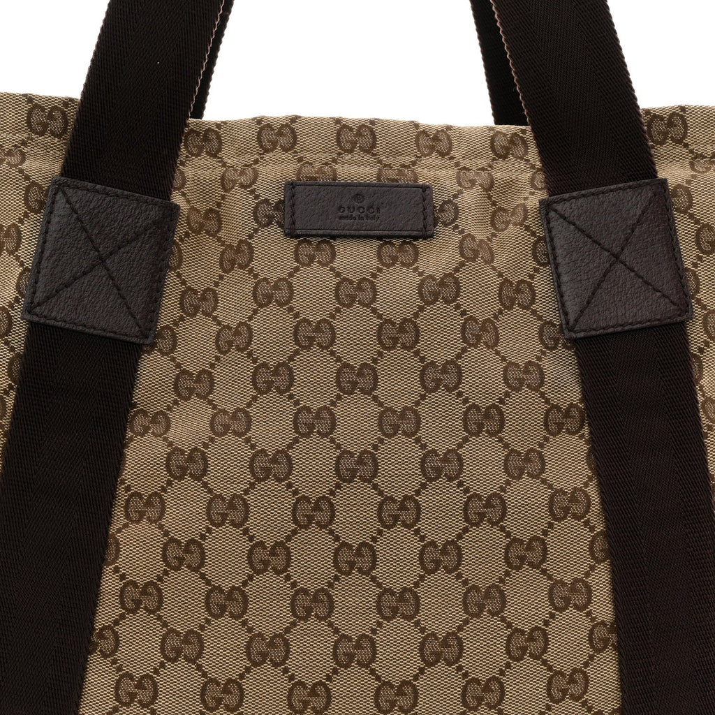 Gucci GG Monogram Medium Handle Vertical Tote Bag Dark Brown