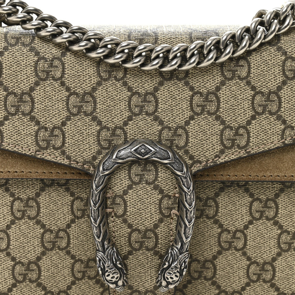 Gucci GG Supreme Monogram Mini Dionysus Shoulder Bag Taupe