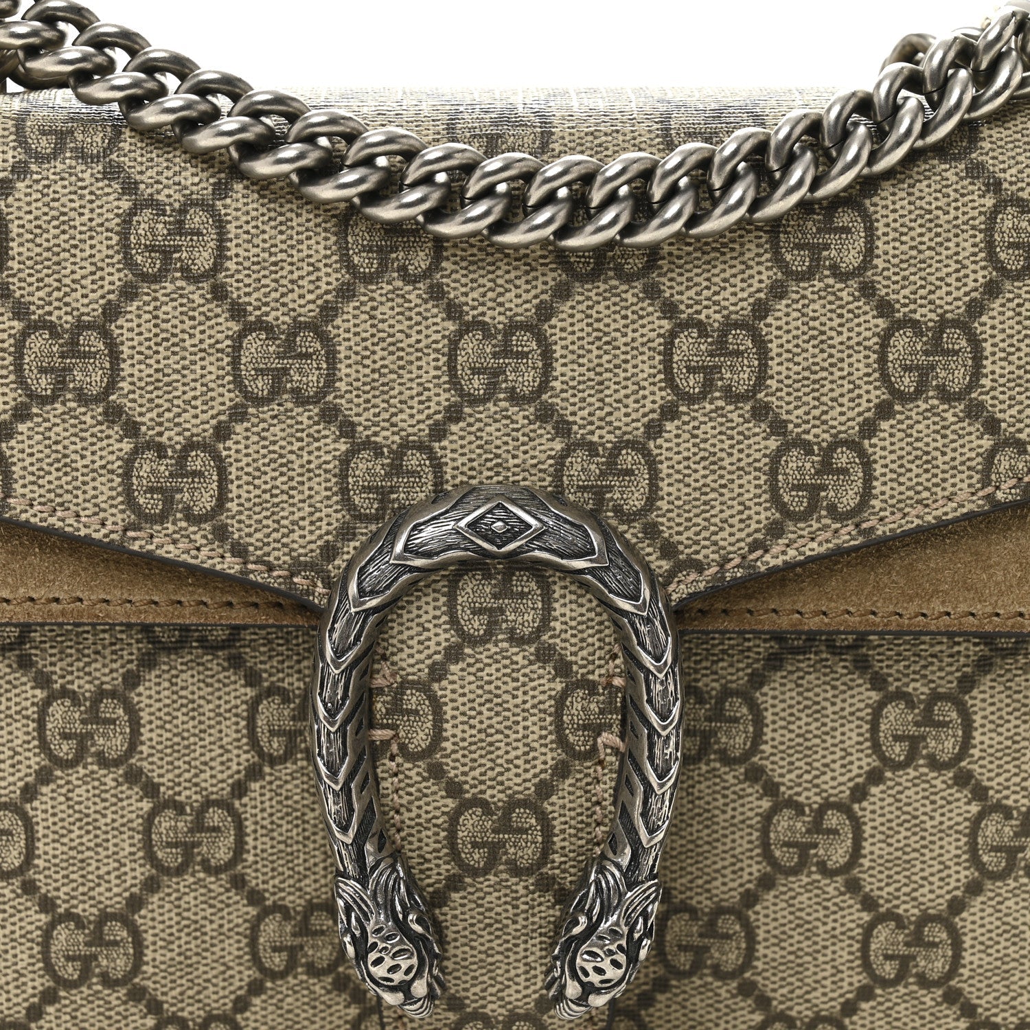 Gucci GG Supreme Monogram Mini Dionysus Shoulder Bag Taupe