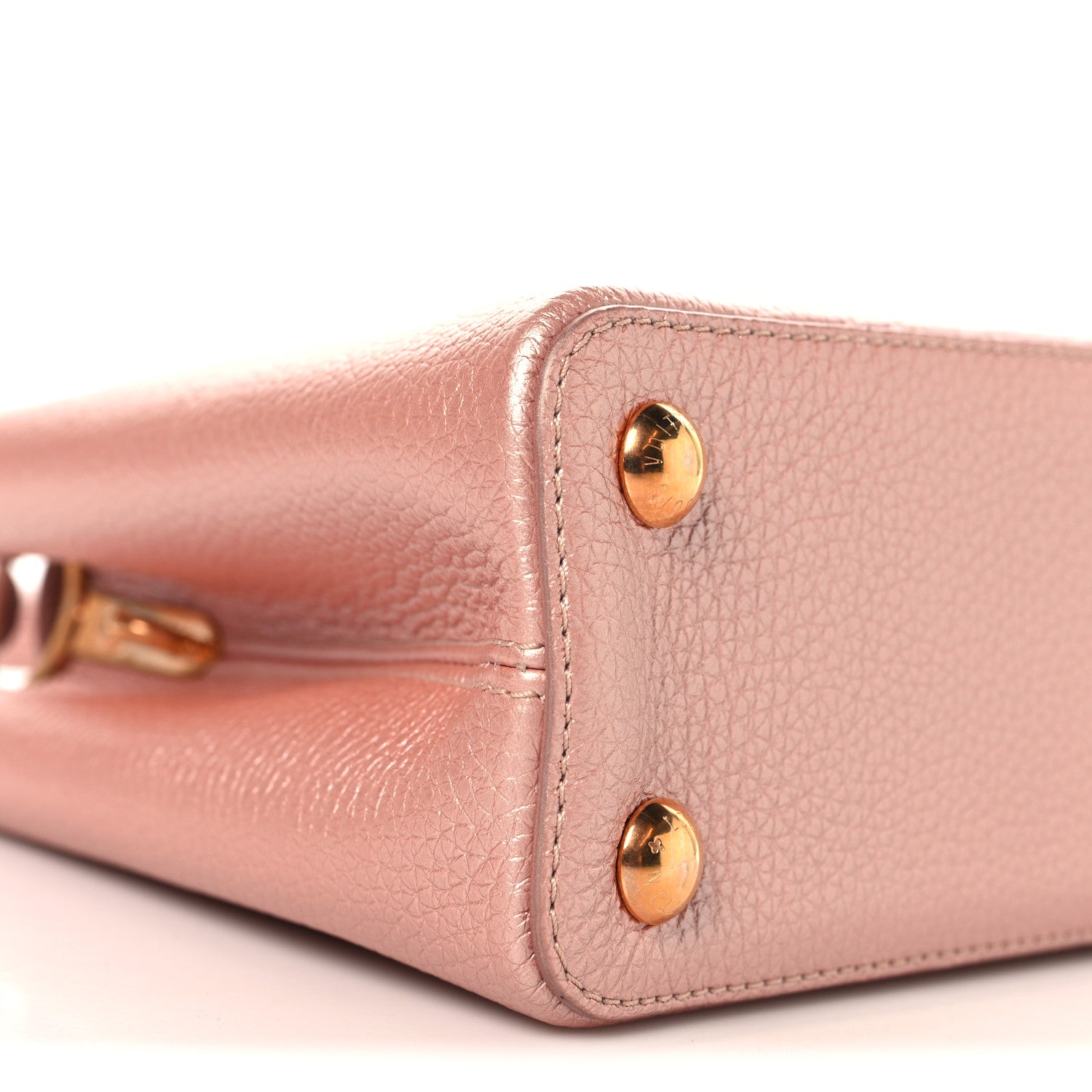 Louis Vuitton Metallic Taurillon Capucines BB Pearly Pink