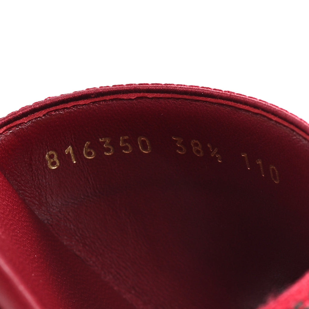 Gucci Canvas Web Womens Slide Sandals 38.5 Red Bordeaux