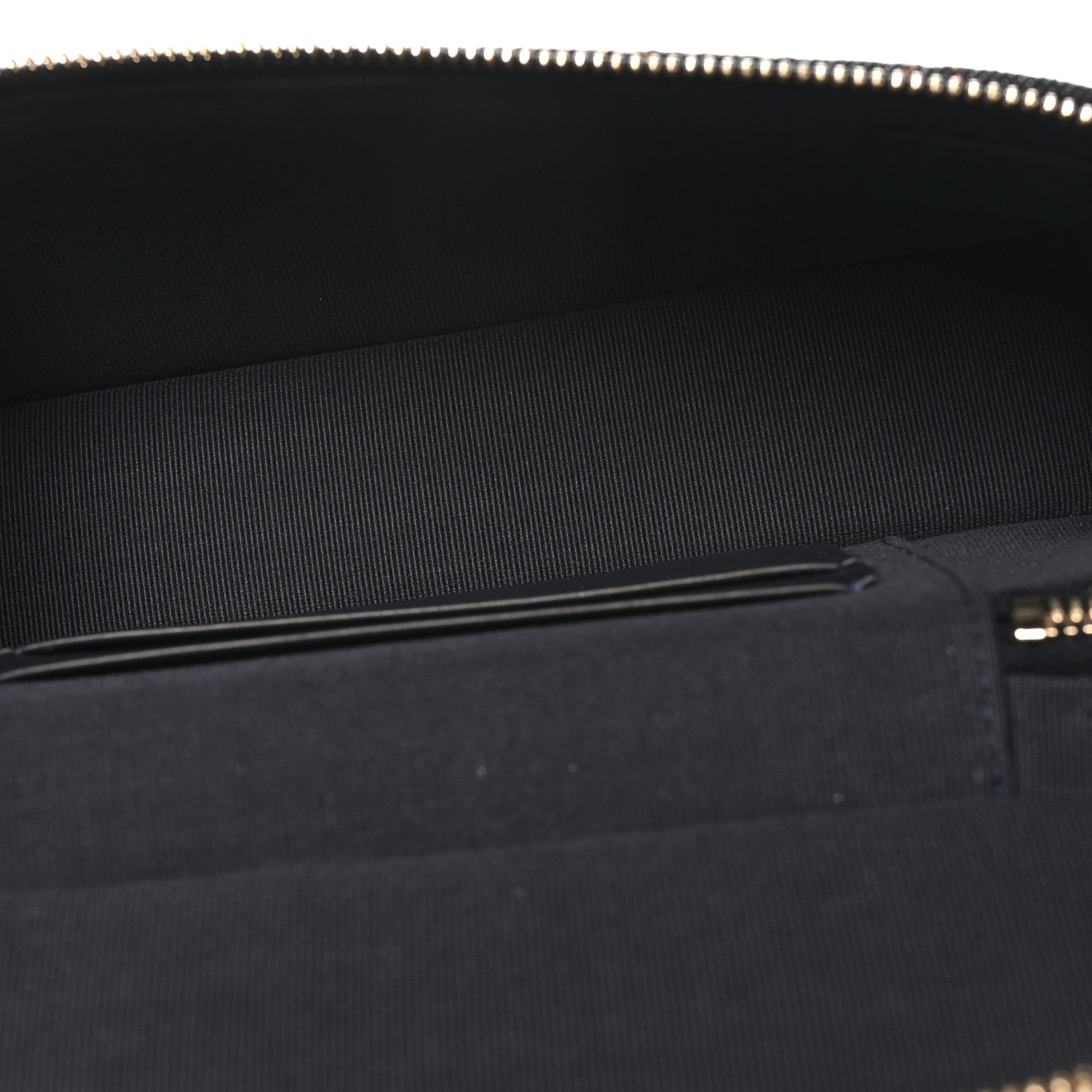 Chanel Denim Quilted Top Handle Slim Vanity Case With Chain Dark Blue Orange