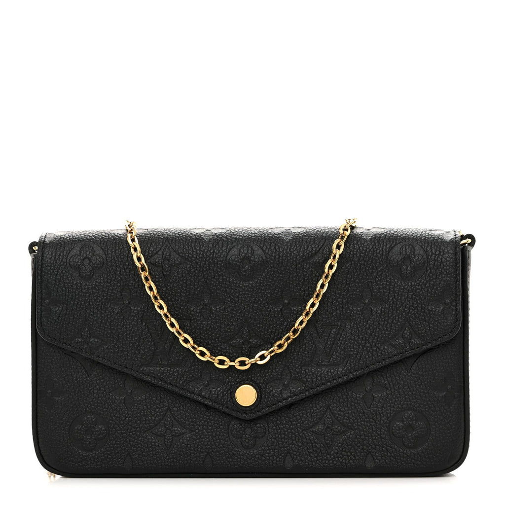 Louis Vuitton Empreinte Pochette Felicie Chain Wallet Black