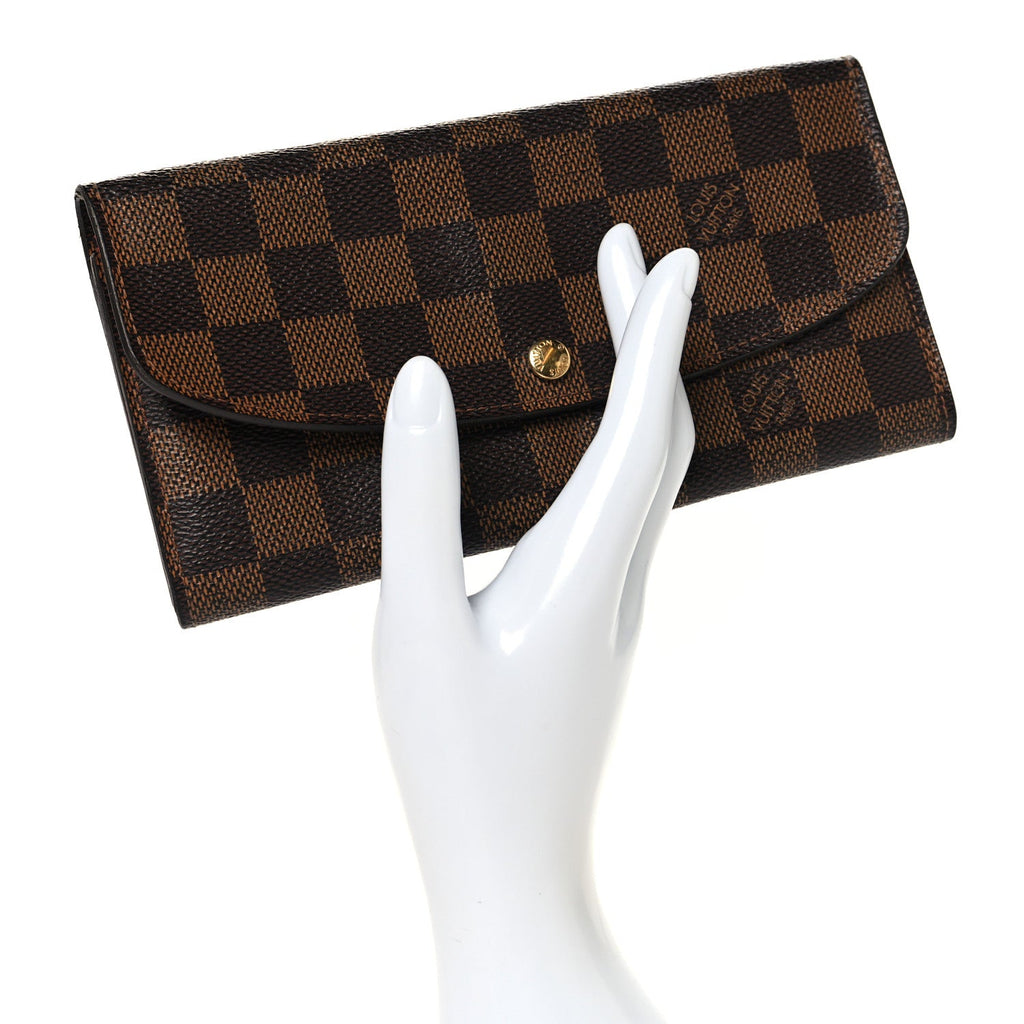 Louis Vuitton Damier Ebene Emilie Wallet Red