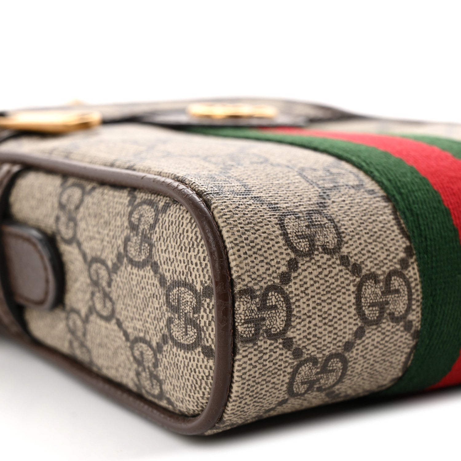 Gucci GG Supreme Monogram Web Mini Ophidia Messenger Brown