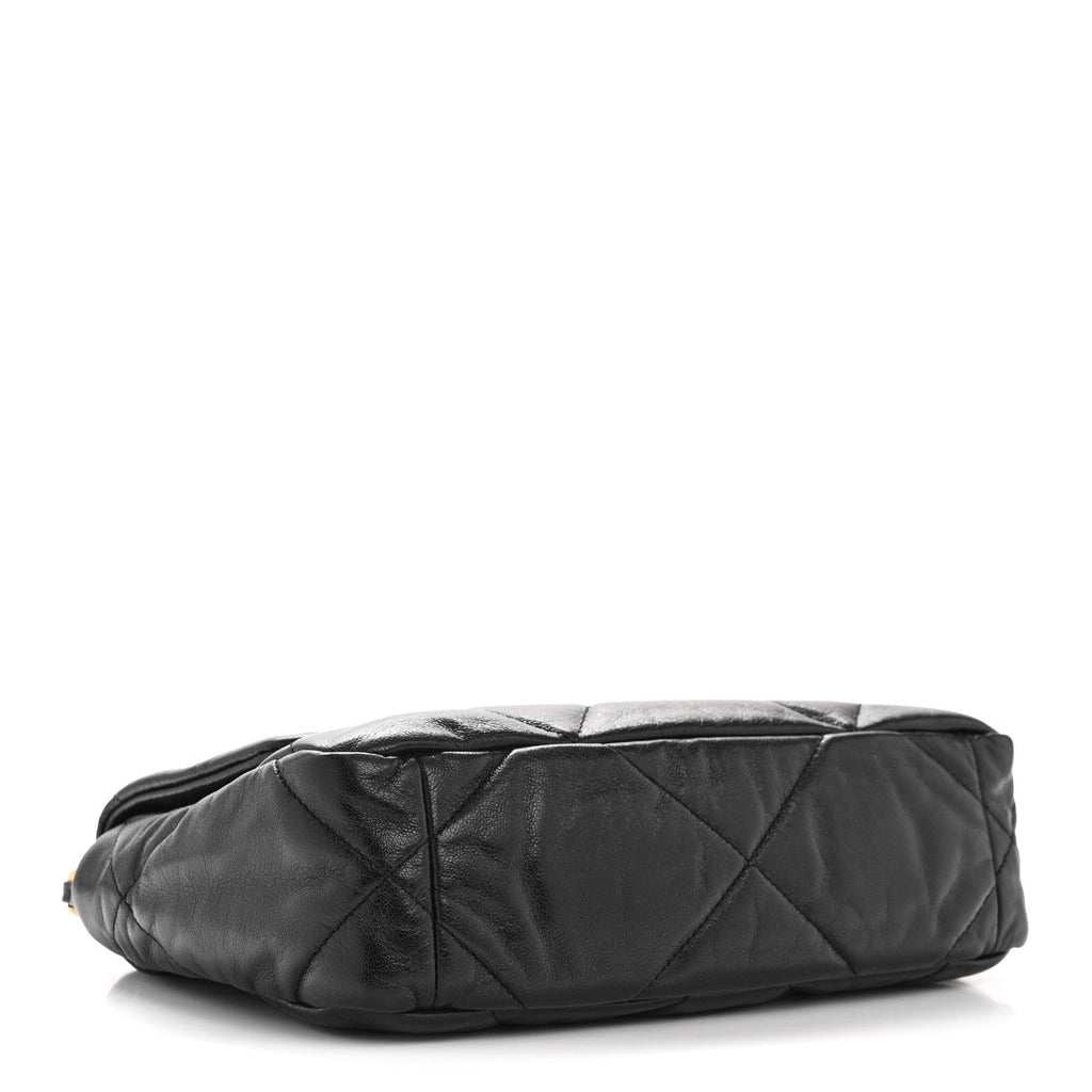 Chanel Goatskin Quilted Medium Chanel 19 Flap Black