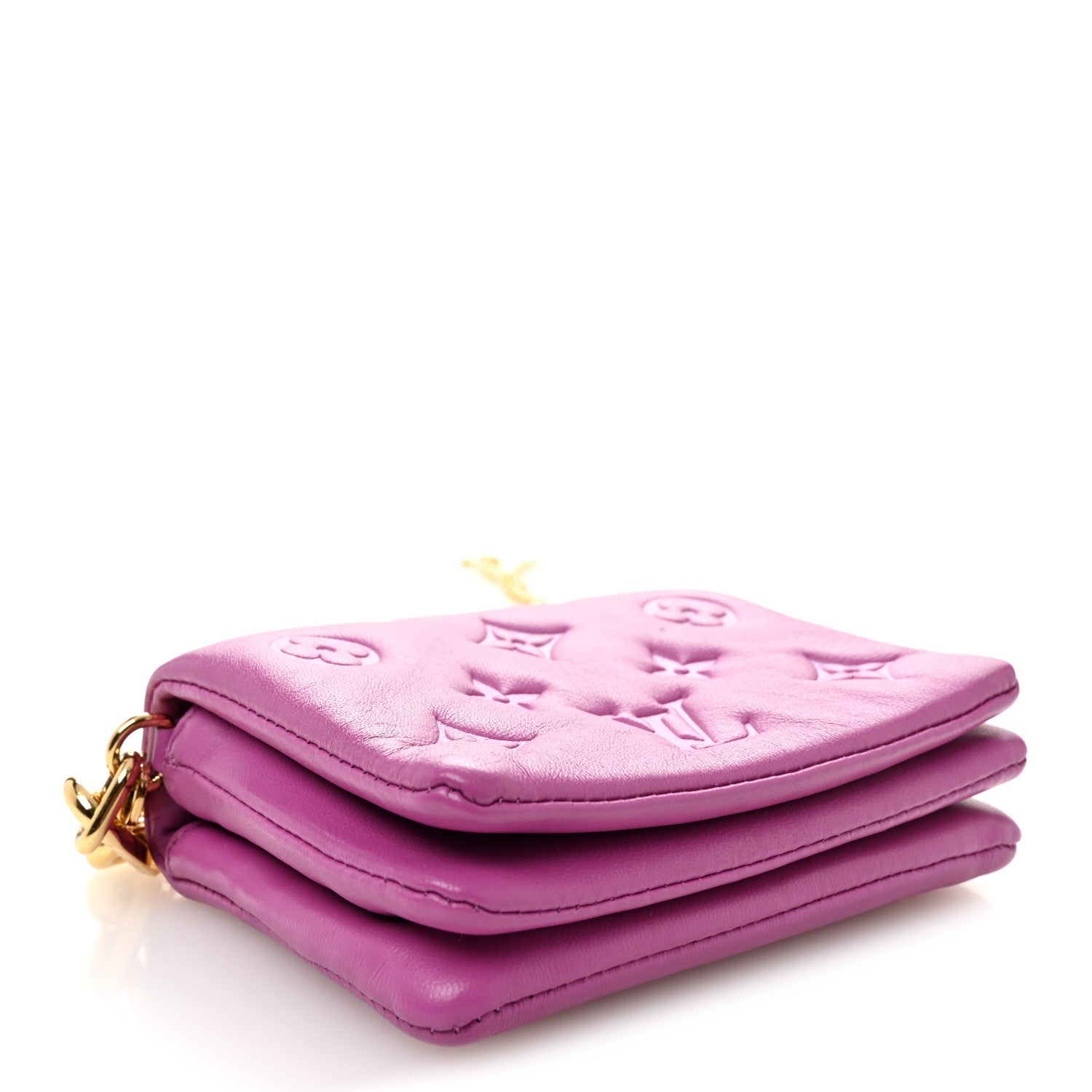Louis Vuitton Lambskin Embossed Monogram Coussin Belt Bag Orchid