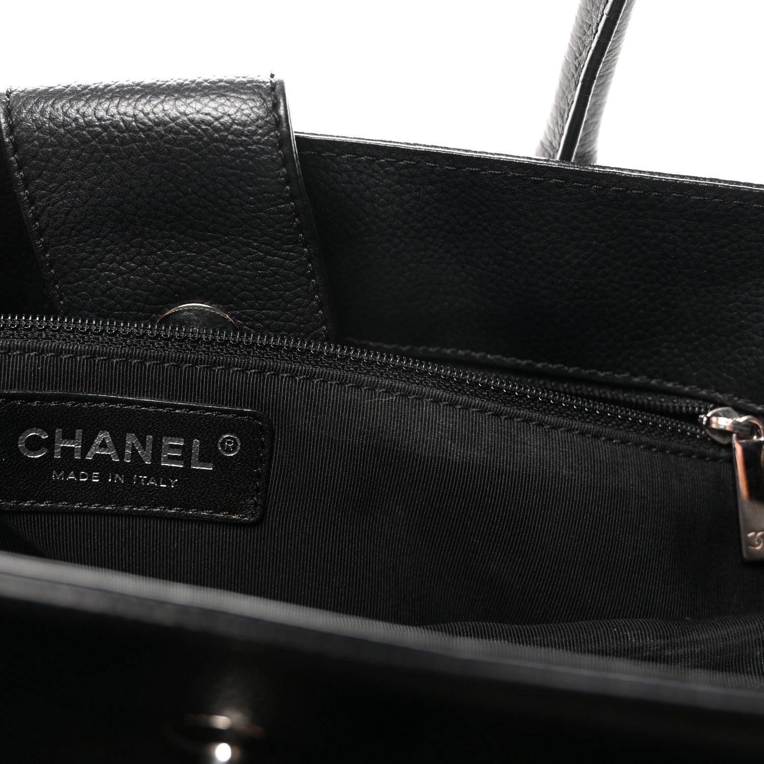 Chanel Calfskin Cerf Executive Shopper Tote Black