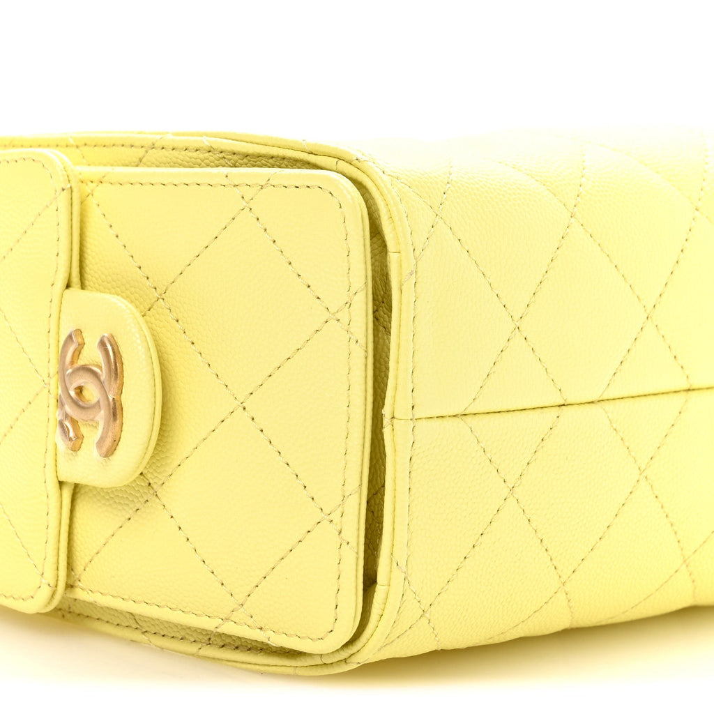 Chanel Caviar Quilted Mini Chanel 25 Handbag Light Yellow