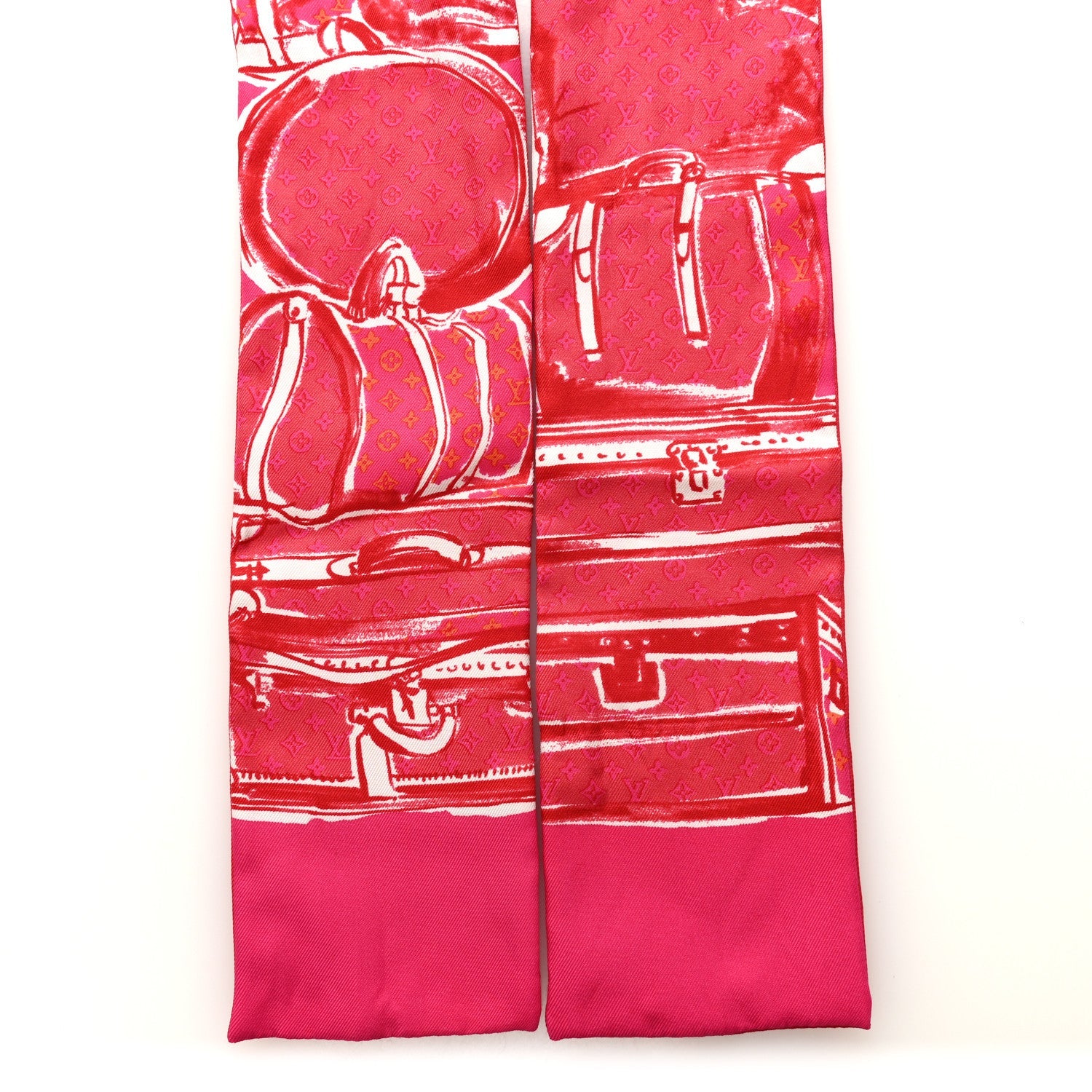 Louis Vuitton Silk Monogram Trunks Bandeau Fuchsia