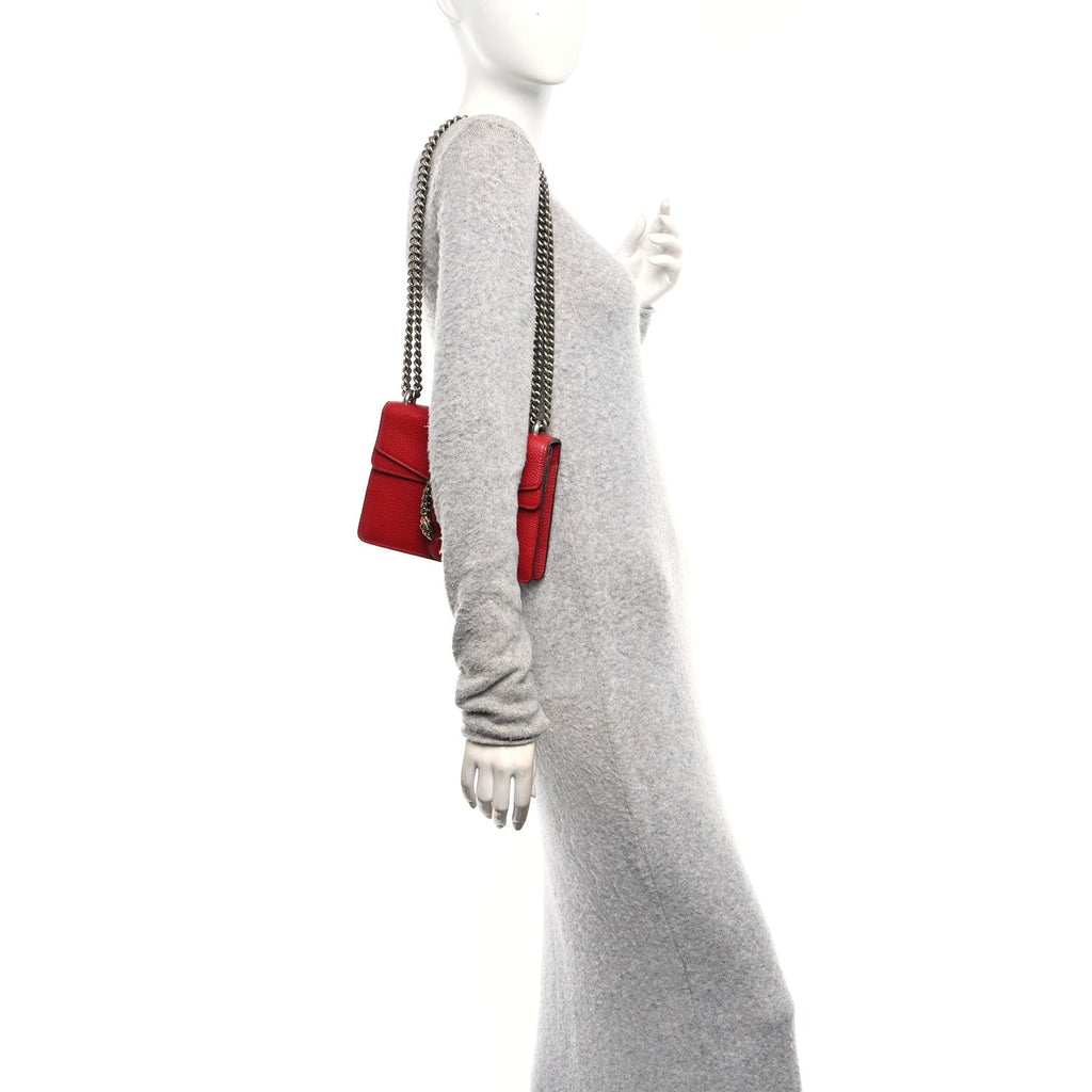 Gucci Calfskin Mini Dionysus Shoulder Bag Hibiscus Red