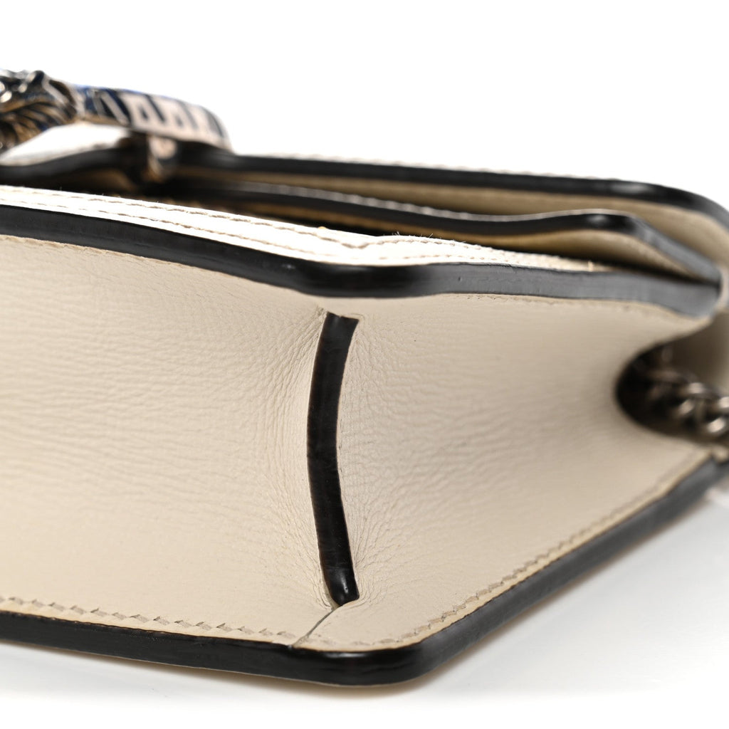 Gucci Snakeskin Azalea Calfskin Enamel Super Mini Dionysus Shoulder Bag New Rock White Electric Blue