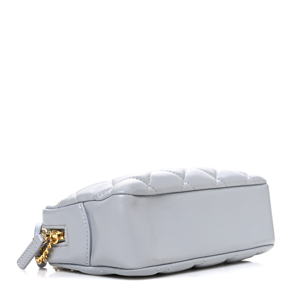 Chanel Lambskin Quilted Mini Camera Case  Grey