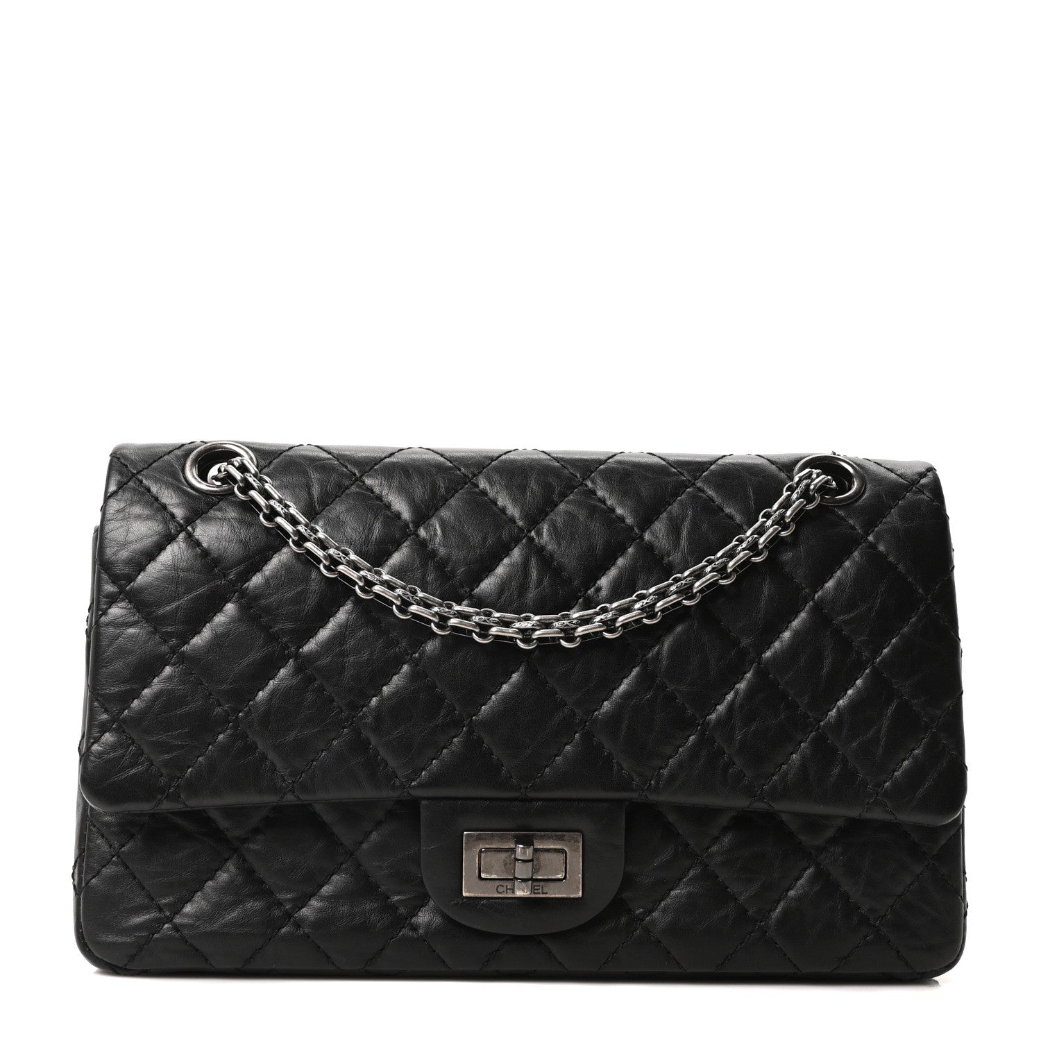Chanel Aged Calfskin Quilted 2.55 Reissue 225 Flap Black