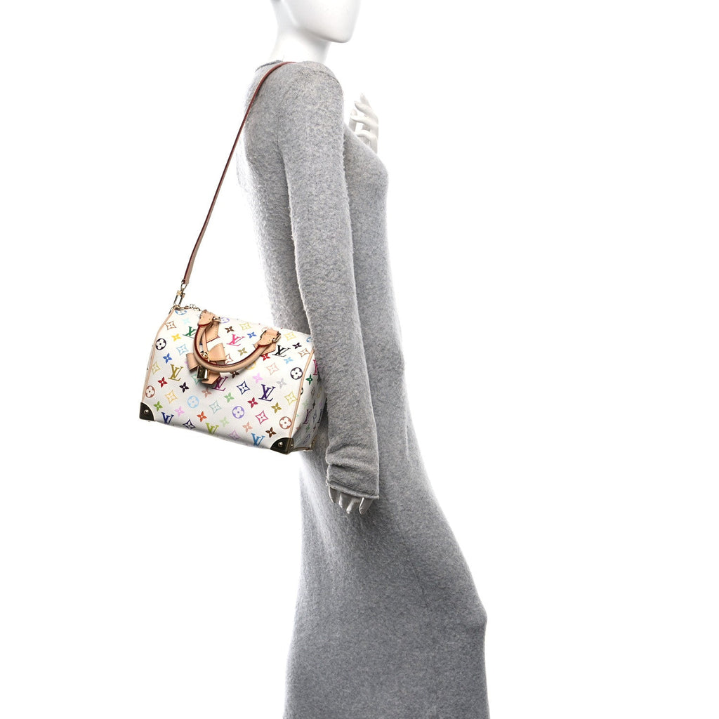 Louis Vuitton LV X TM Monogram Multicolor Speedy Bandouliere 25 White