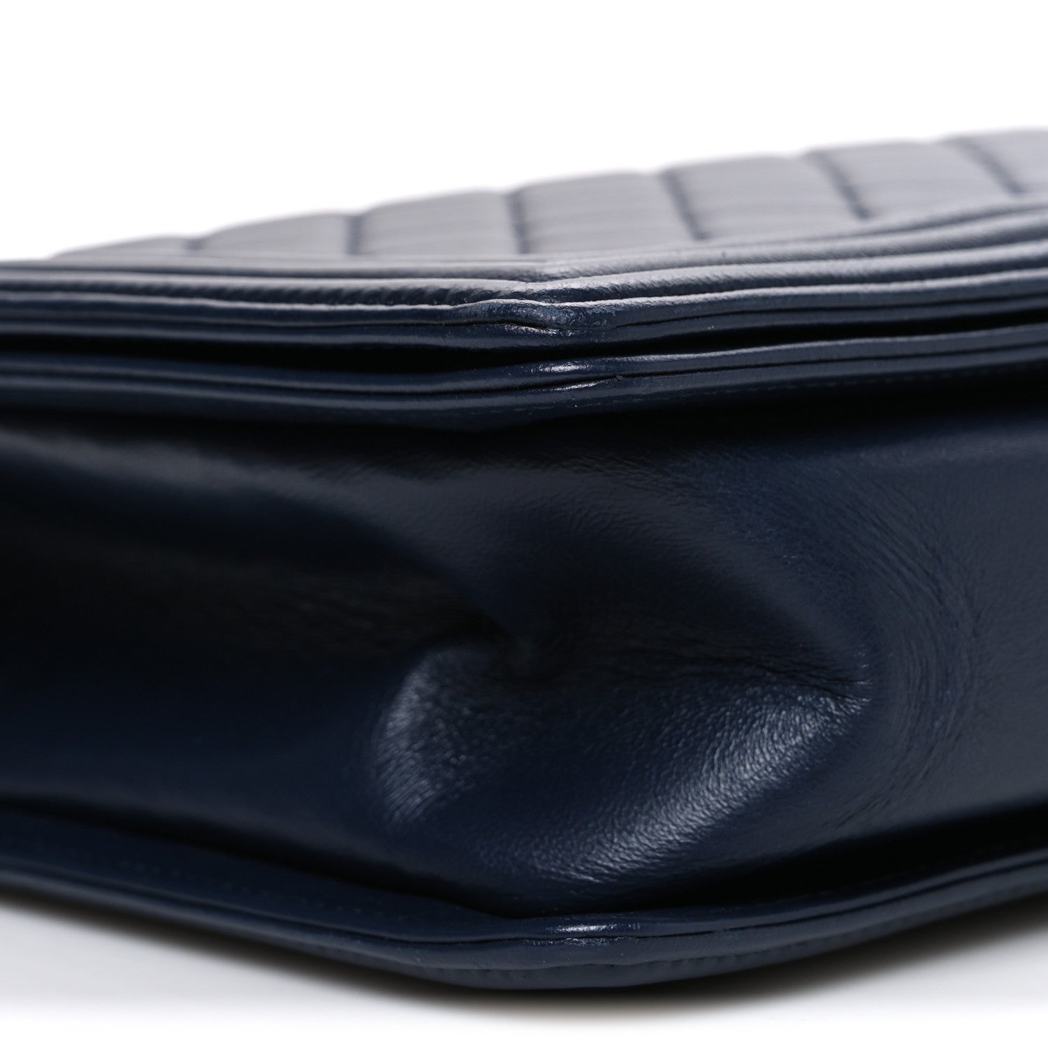 Chanel Lambskin Quilted New Medium Boy Flap Dark Navy Blue