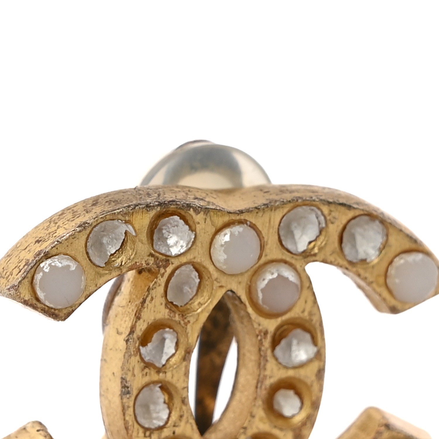 CC Gripoix Clip on Earrings Gold