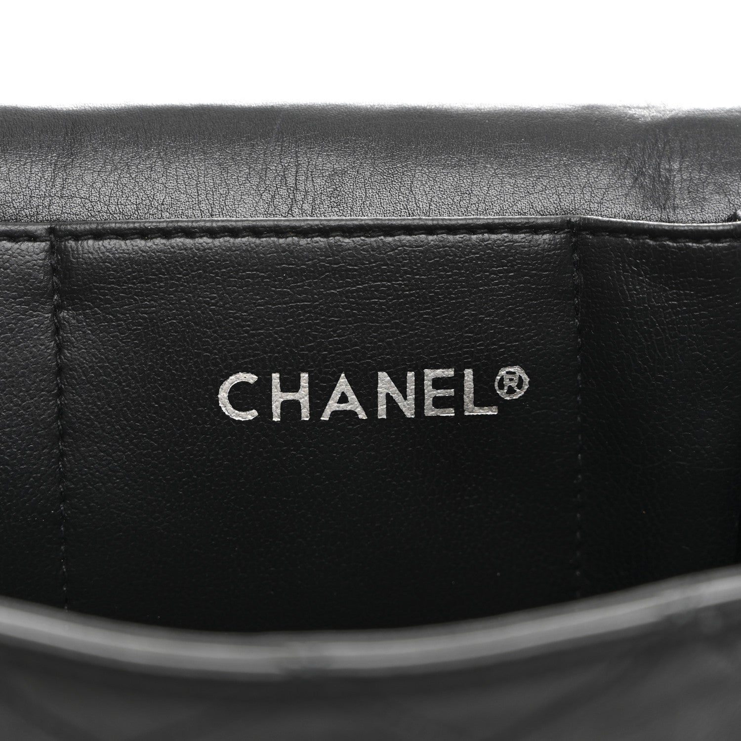 Chanel Lambskin Stitched Briefcase Bag Black