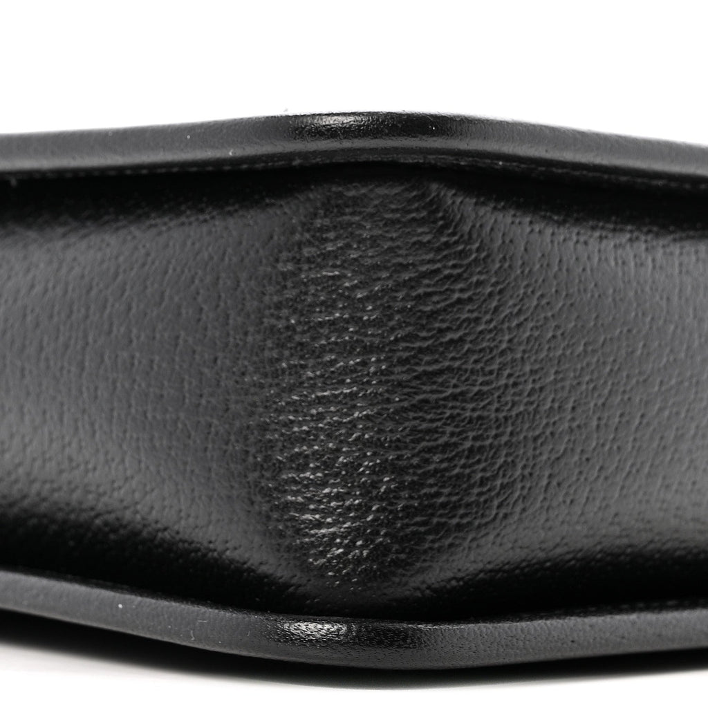 Gucci Monogram Jumbo GG Textured Dollar Calfskin Web Mini Crossbody Bag Black
