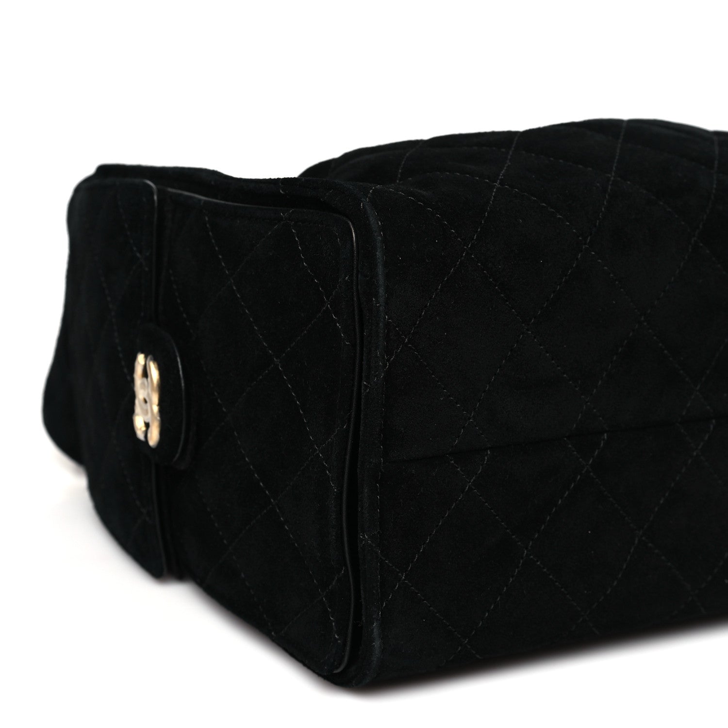 Chanel Suede Quilted Small Chanel 25 Handbag Black