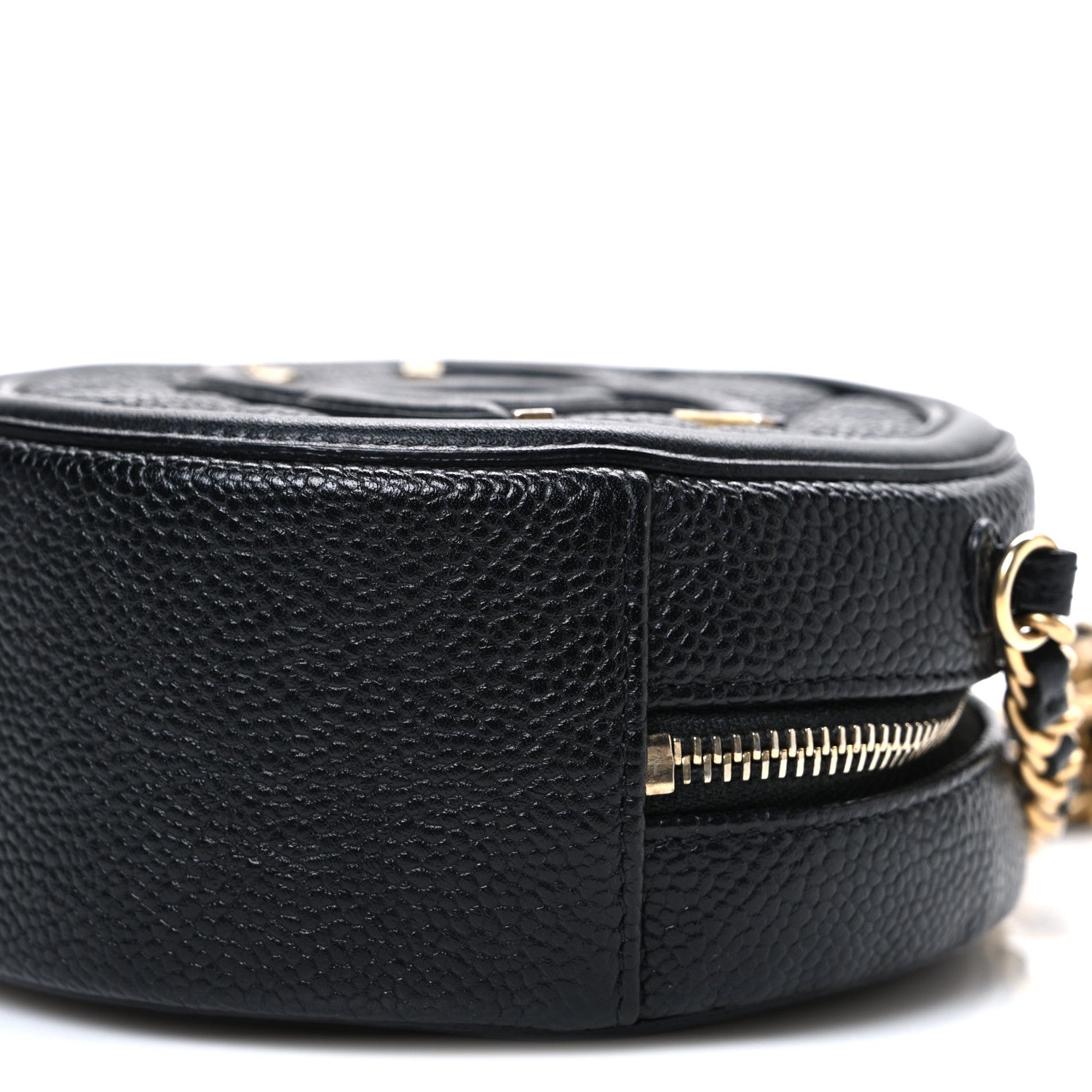 Chanel Caviar Quilted Round Filigree Crossbody Black