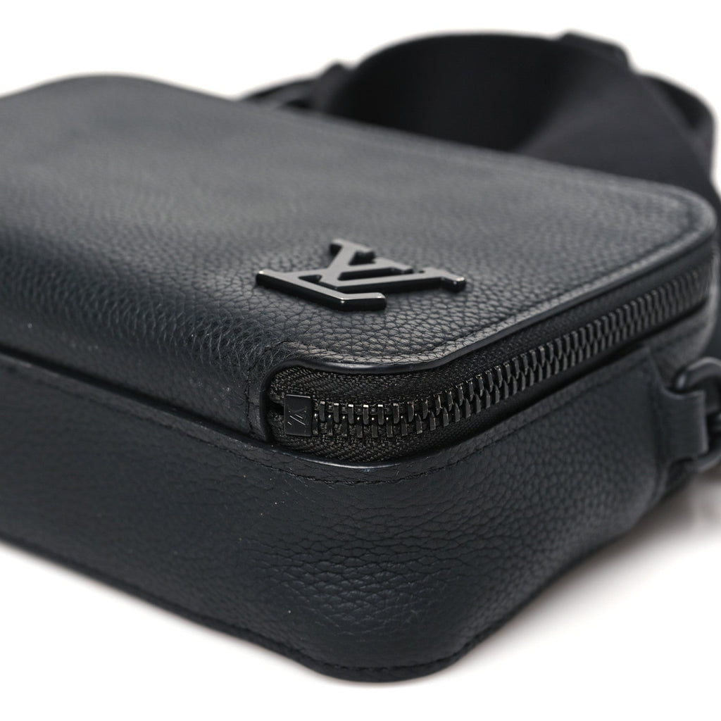 Louis Vuitton Calfskin Aerogram Alpha Wearable Wallet Black