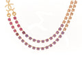Crystal Multi Strand CC Short Necklace Gold Pink Orange Purple Yellow