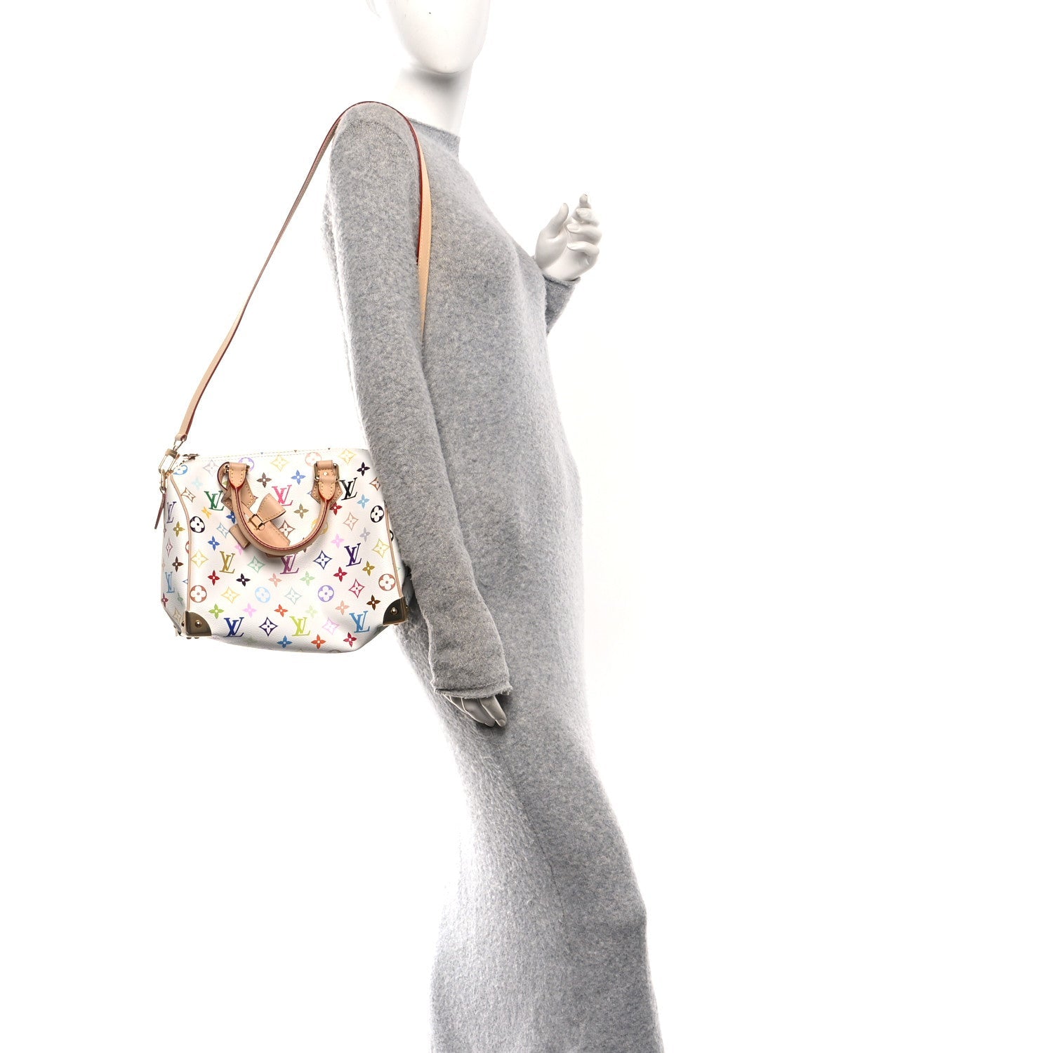 Louis Vuitton LV X TM Monogram Multicolor Speedy Bandouliere 25 White