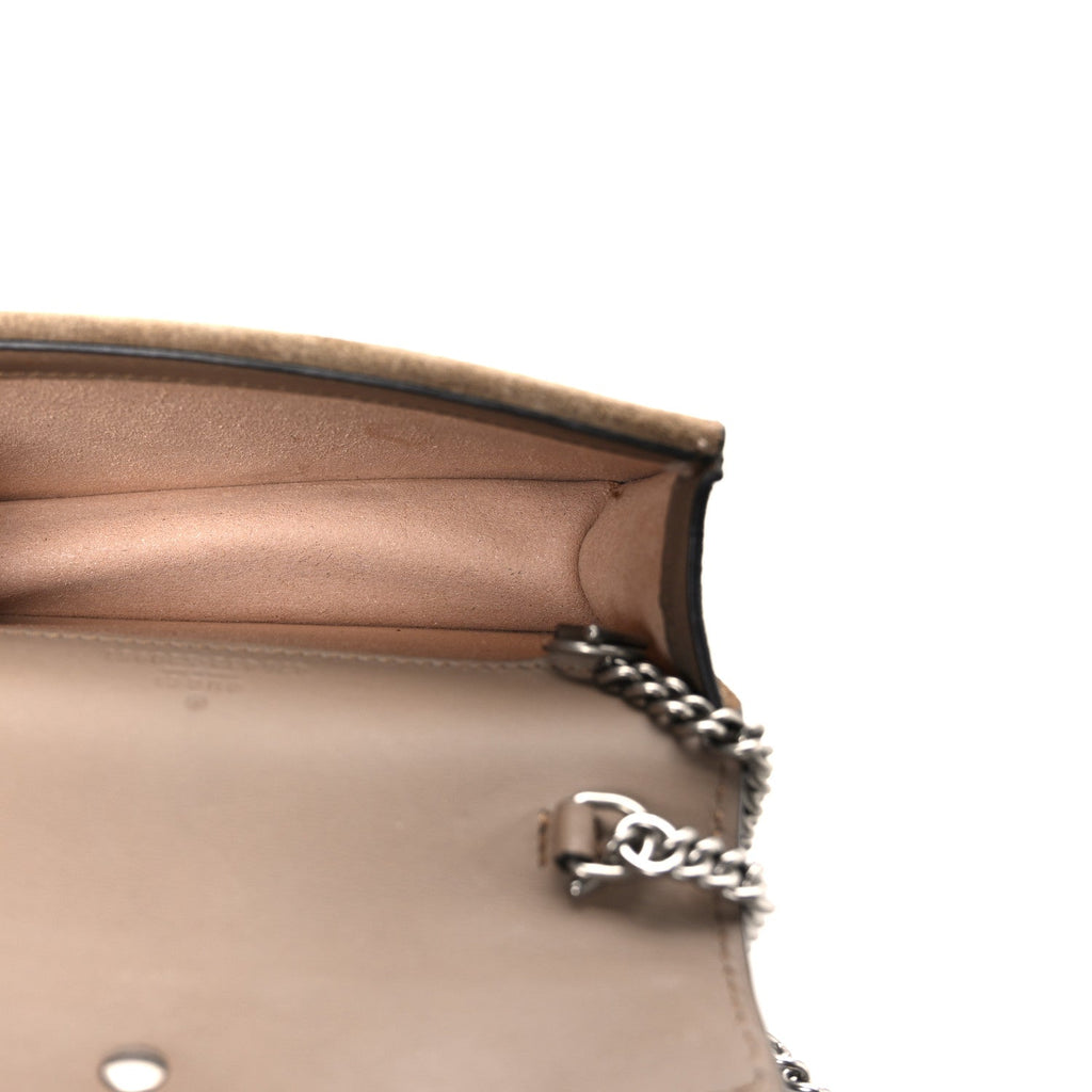 Gucci GG Supreme Monogram Super Mini Dionysus Shoulder Bag Taupe