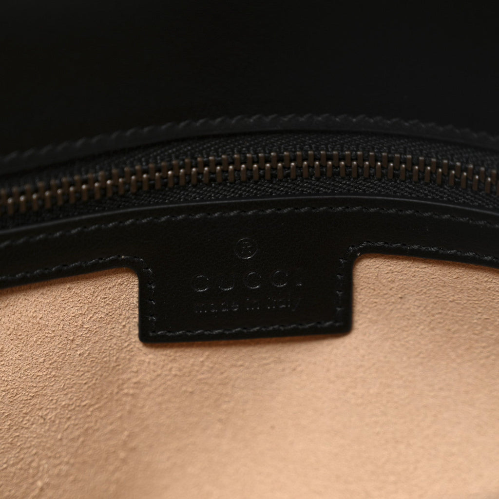 Gucci Calfskin Matelasse Small GG Marmont Shoulder Bag Black
