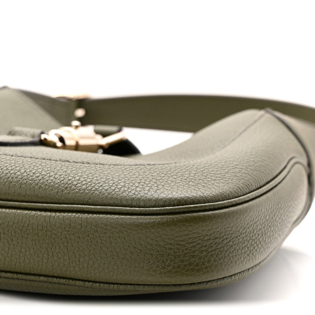 Gucci Sea Calfskin Web Medium Jackie 1961 Hobo Dark Green